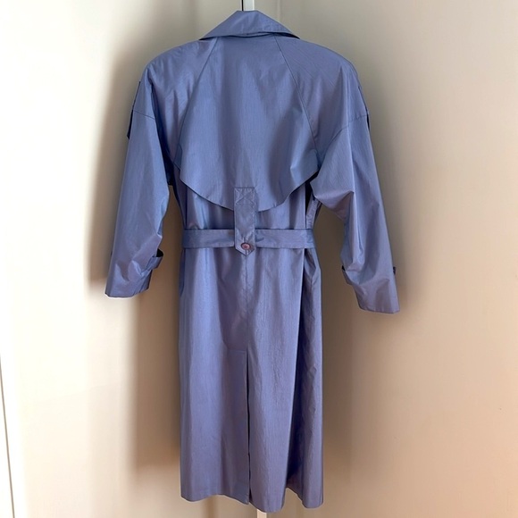 Vintage CPI Central Park International Iridescent Belted Trench Coat Size 10P - Picture 4 of 8